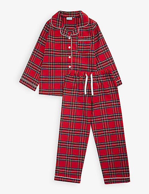 MINI LUNN: Tartan cotton pyjama set 2-9 years