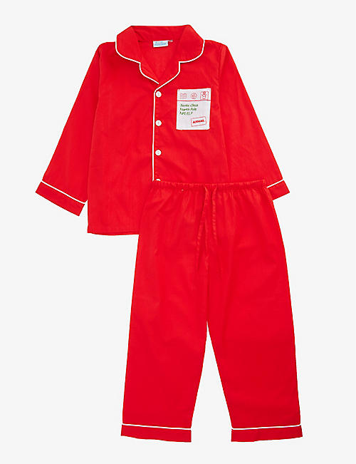 MINI LUNN: Relaxed-fit cotton-poplin pyjama set 2-9 years