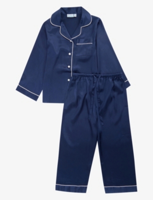 MINI LUNN: Relaxed-fit satin pyjama set 2-11 years