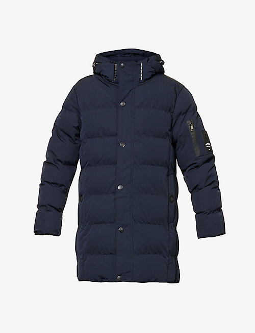 MAURICE BENISTI: Detachable hood quilted shell jacket