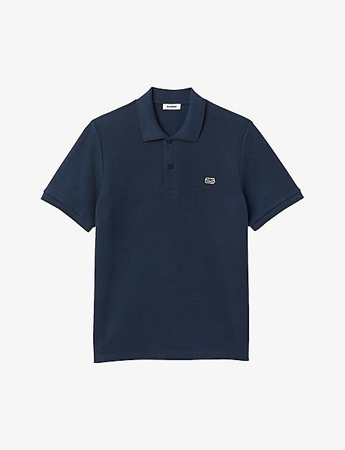SANDRO: Logo-appliqué cotton-piqué polo shirt