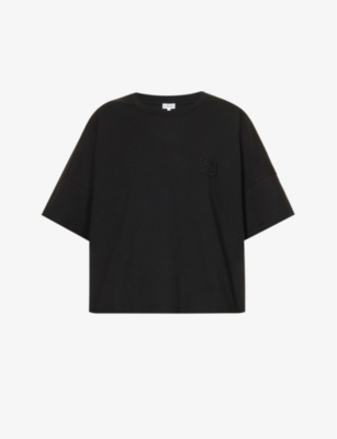 Loewe Short Oversize Anagram T-shirt Black In Black