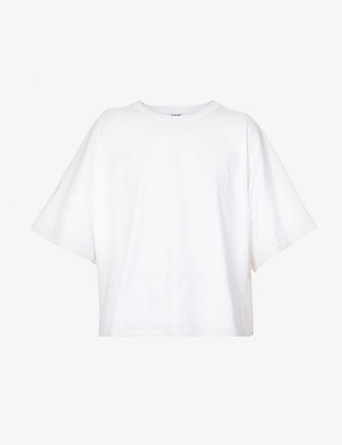 LOEWE: Anagram-embroidered cotton T-shirt
