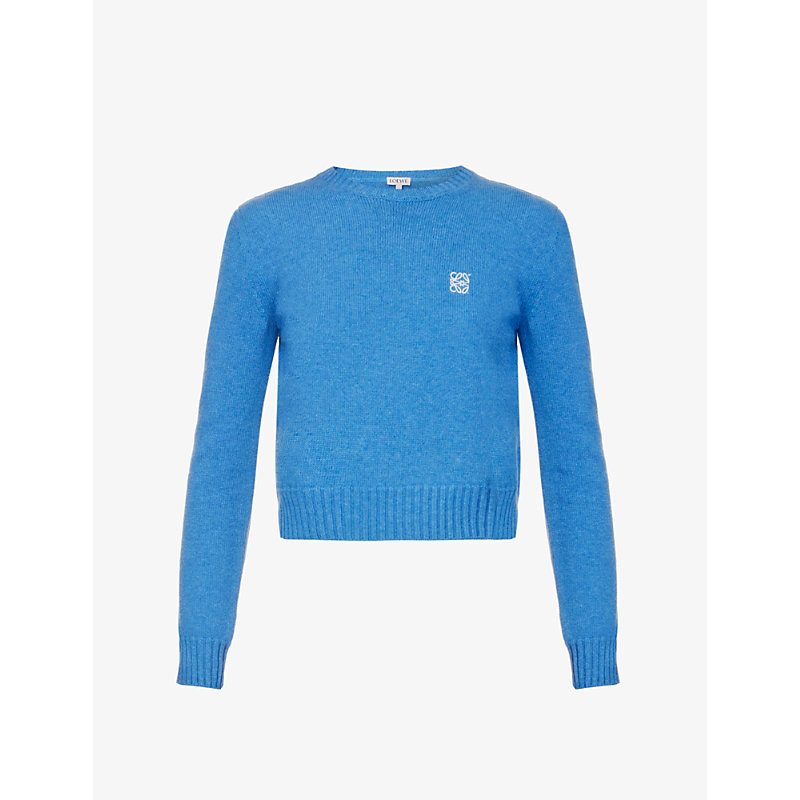 LOEWE LOGO-EMBROIDERED WOOL-BLEND KNITTED JUMPER,62511002
