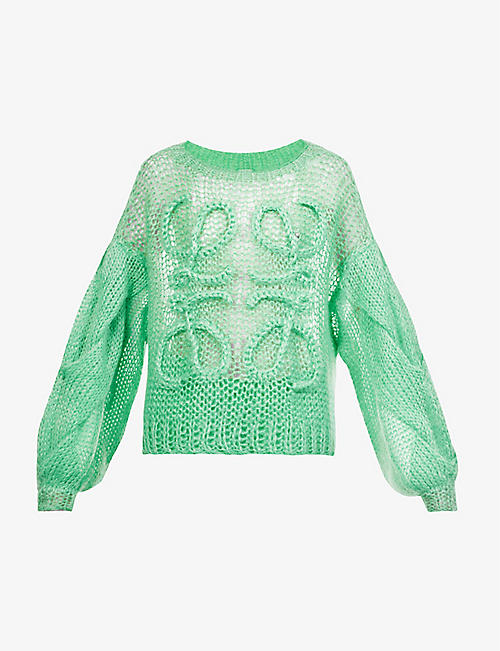 LOEWE: Logo-embroidered wool-blend knitted jumper
