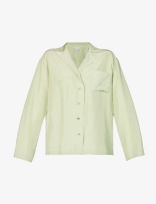 LOEWE: Anagram-embroidered relaxed-fit silk pyjama shirt