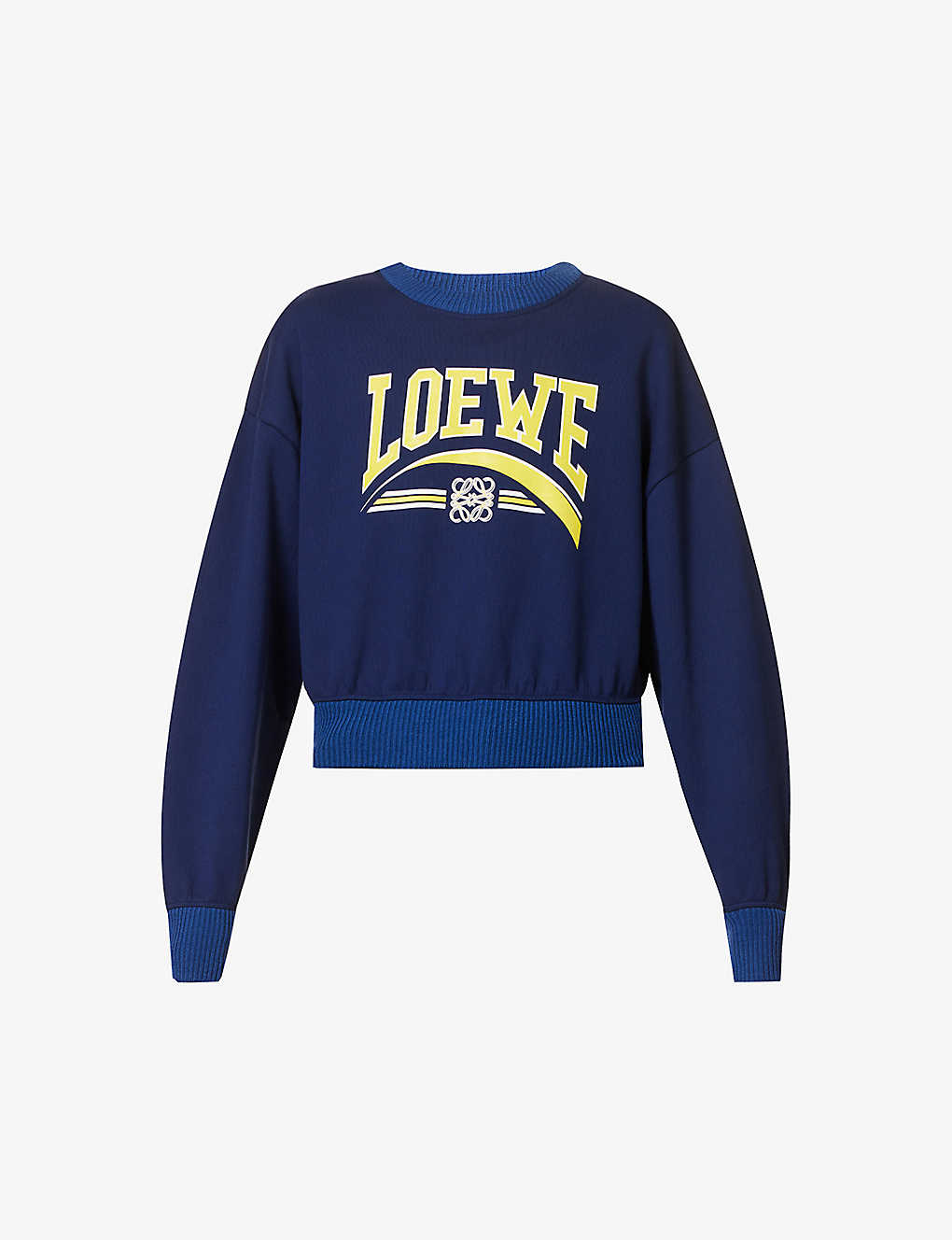 Loewe Logo-print Cotton-blend Jersey Sweatshirt In Blue