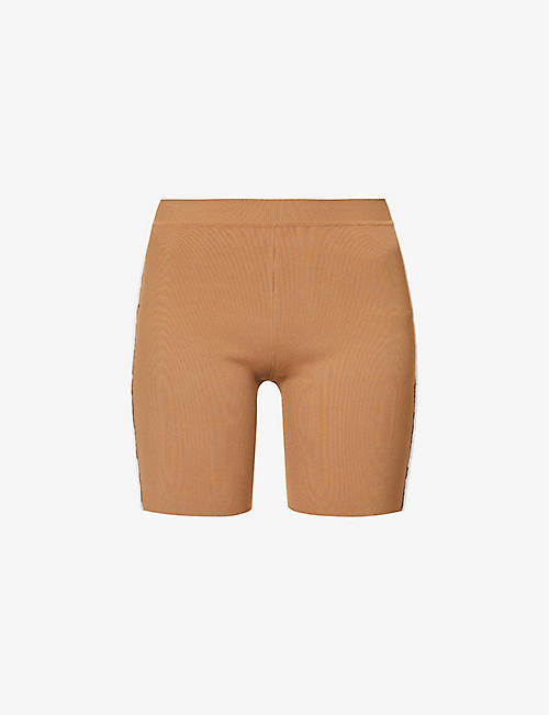 LOEWE: Logo-embroidered high-rise stretch-woven shorts