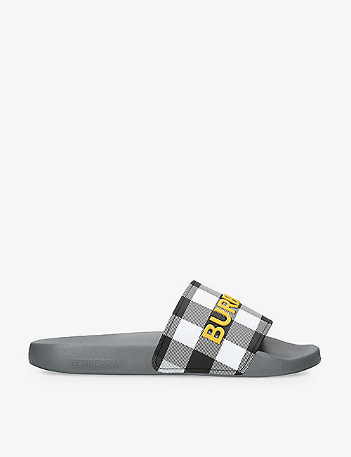 BURBERRY: Furley checked rubber sliders