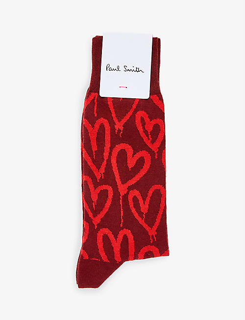 PAUL SMITH: Heart stretch-cotton blend socks