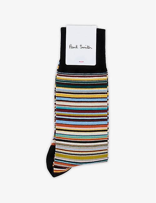 PAUL SMITH: Striped cotton-blend socks