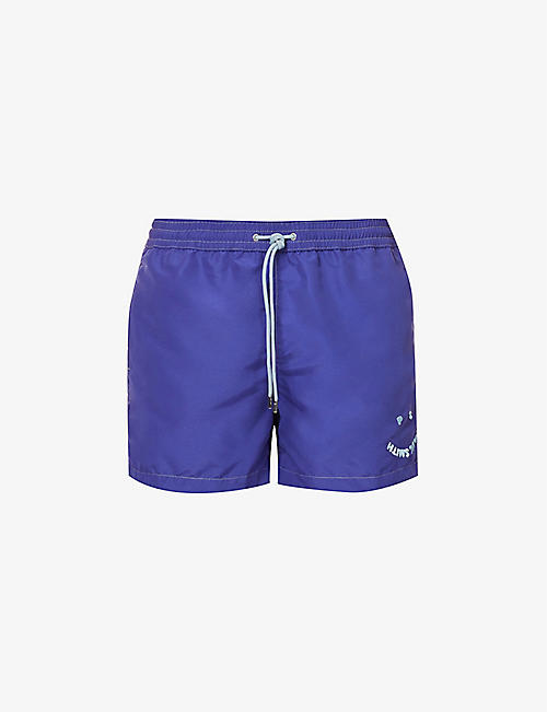PAUL SMITH: Happy embroidered recycled-polyester swim shorts