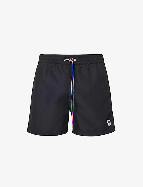 PAUL SMITH: Zebra-embroidered recycled-polyester swim shorts