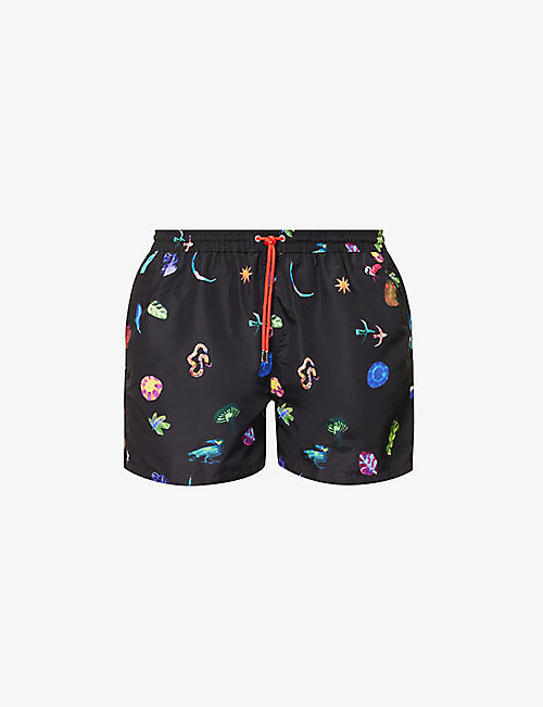 PAUL SMITH: South Way printed recycled-polyester blend swim shorts