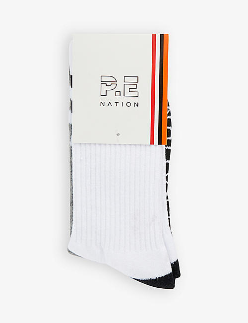 P.E NATION: Marathon pack of two cotton-blend socks