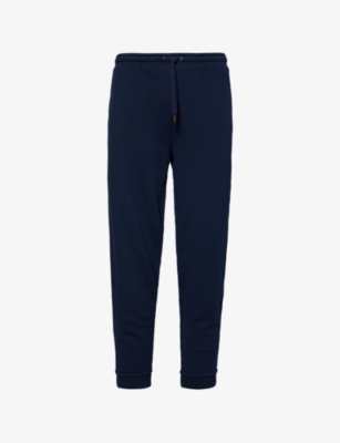 Derek Rose Mens Quinn Relaxed-fit Mid-rise Cotton-blend Jogging Bottoms Navy In Navy