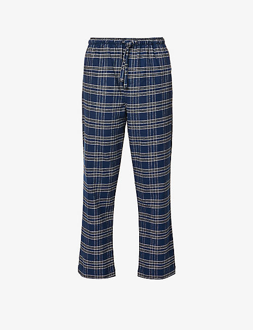 DEREK ROSE: Kelburn checked cotton pyjama bottoms