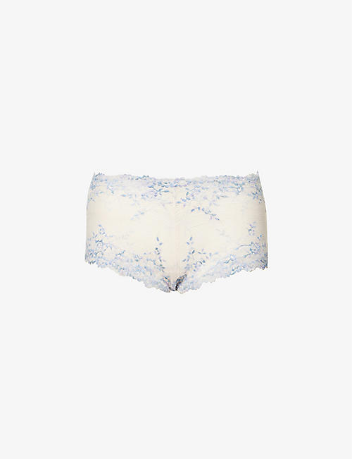 WACOAL: Embrace Lace floral-embroidered high-rise stretch-lace briefs