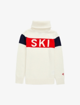 Perfect Moment Ski-print Roll Neck Jumper In Snow White
