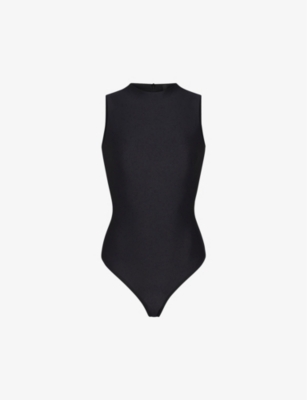 SKIMS SKIMS WOMENS ONYX DISCO HIGH-NECK STRETCH-WOVEN BODY 62547186