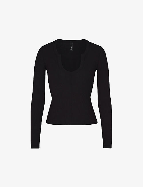 SKIMS: Soft Lounge ribbed stretch-jersey top