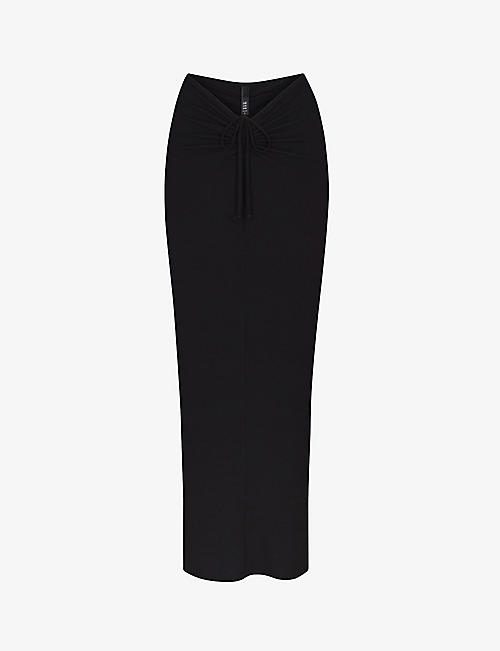 SKIMS: Soft Lounge ruched stretch-jersey maxi skirt