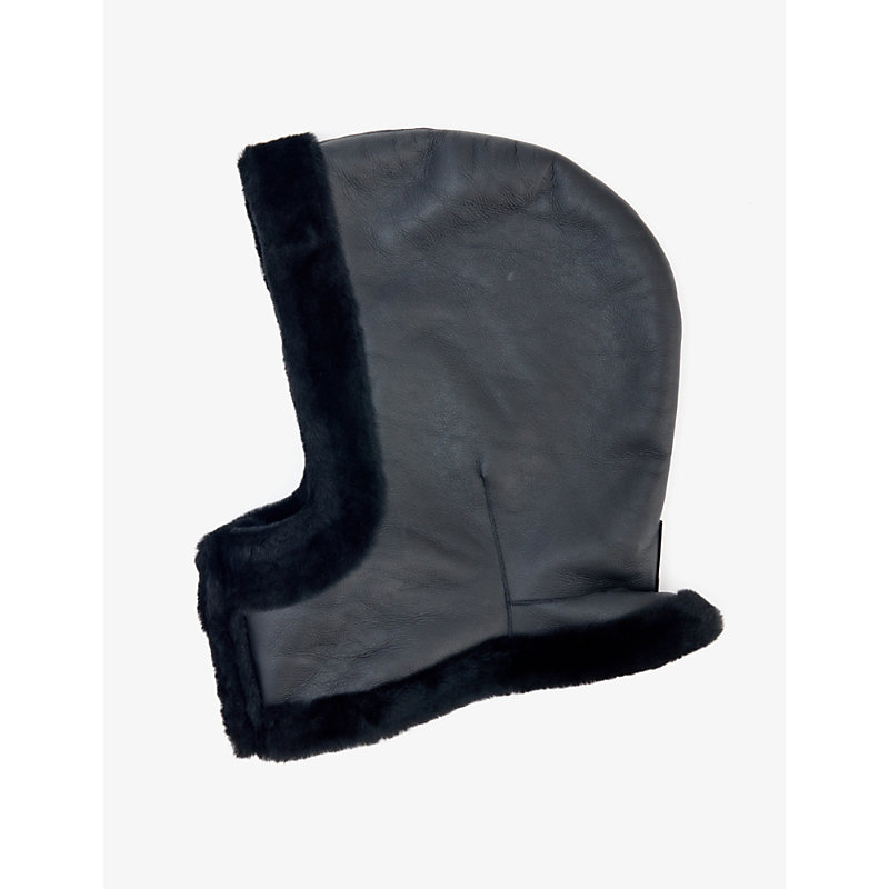 Anne Vest Emilie Shearling-lined Leather Hat In 01 Black/black