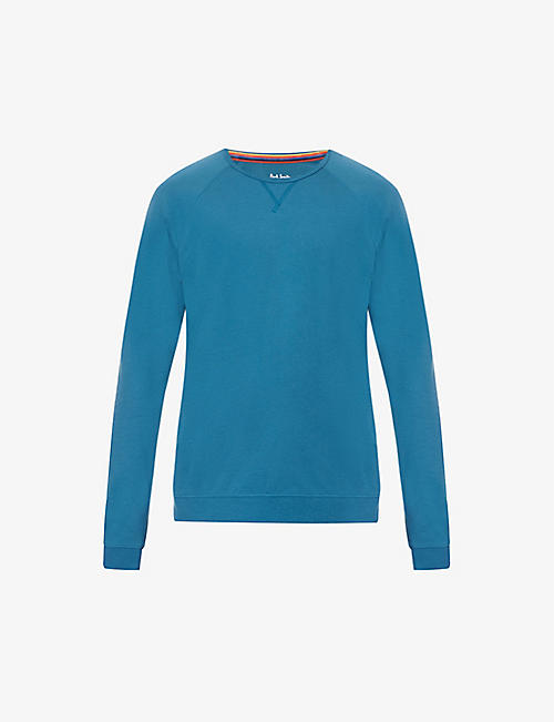 PAUL SMITH: Stripe-trimmed cotton-jersey top