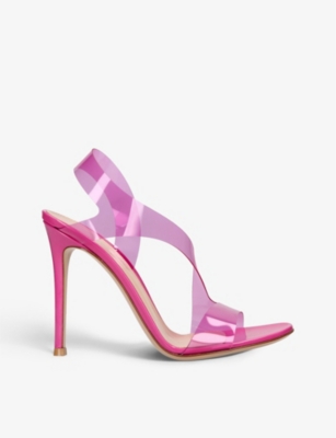 Gianvito Rossi 105mm Metropolis Plexi Slingback Sandals In Pink
