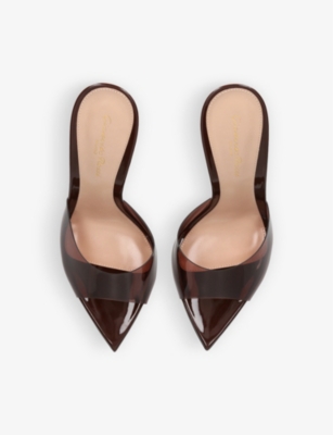 GIANVITO ROSSI: Elle 105 leather and PVC heeled mules
