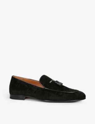 TOM FORD Slip-on tassel-embellished velvet loafers