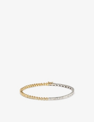 YVONNE LEON: Riviere 18ct white and yellow-gold and diamond bracelet