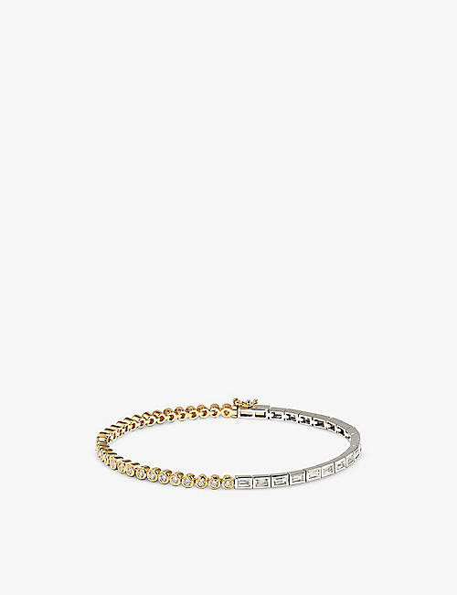 YVONNE LEON: Riviere 18ct white and yellow-gold and diamond bracelet