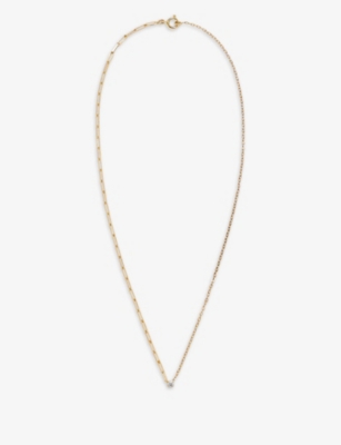YVONNE LEON: Collier 18ct yellow-gold and diamond necklace