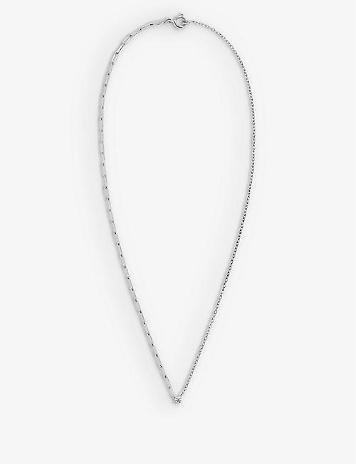 YVONNE LEON: Collier Solitaire 18ct white-gold and 0.10ct brilliant-cut diamond necklace