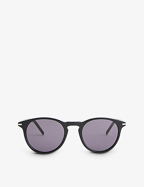 PAIGE: EY104105 Caylen bio acetate and recycled-steel round sunglasses