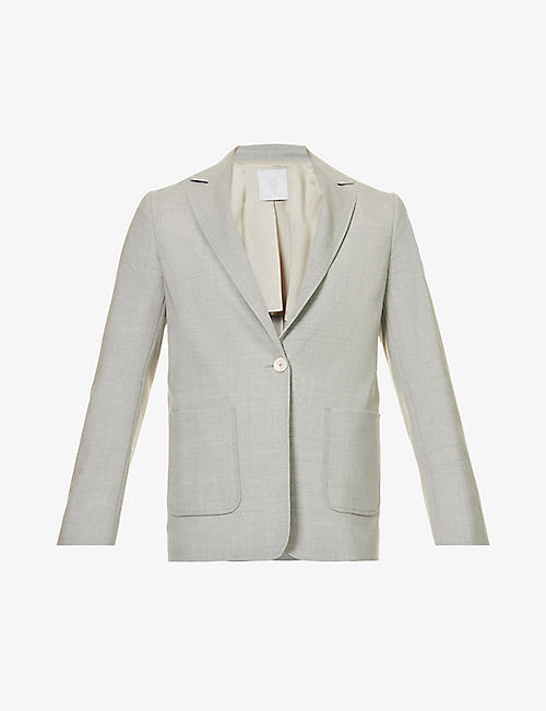 ELEVENTY: Regular-fit single-breasted wool-blend blazer