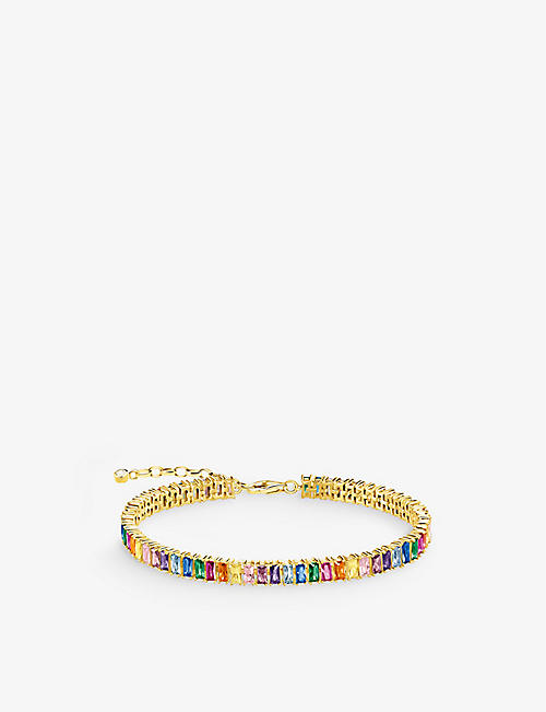 THOMAS SABO: Rainbow 18ct yellow gold-plated sterling silver and gemstone bracelet