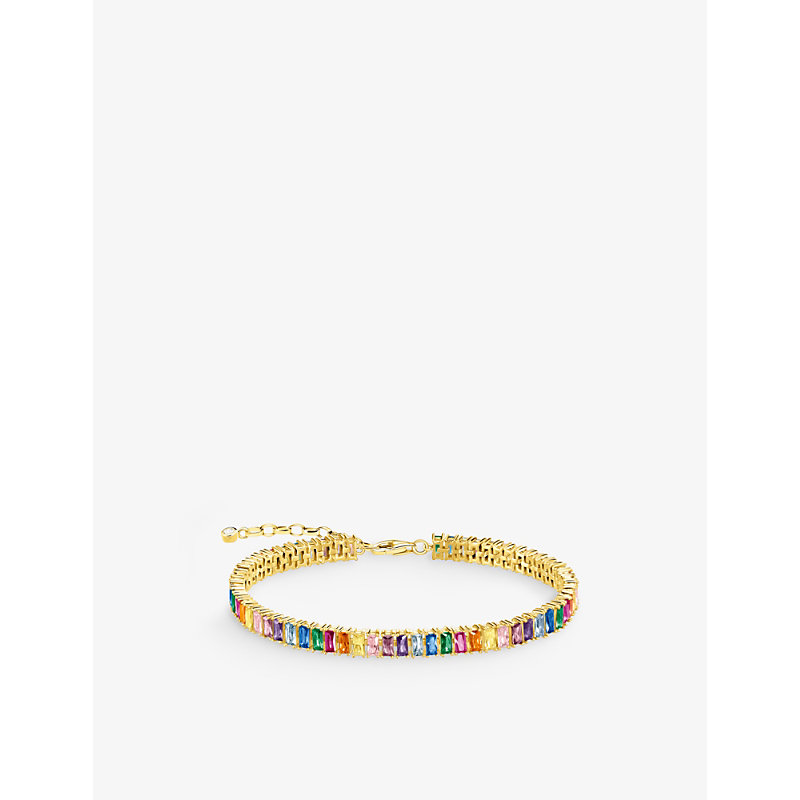 Thomas Sabo Womens Multicoloured Rainbow 18ct Yellow Gold-plated Sterling Silver And Gemstone Bracel
