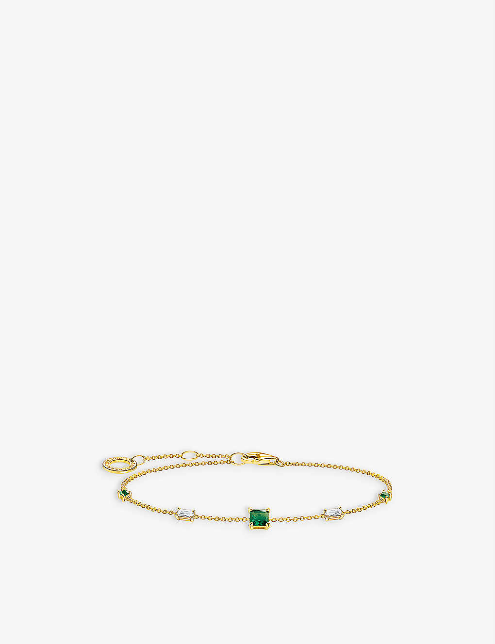 Thomas Sabo 18ct Yellow Gold-plated Sterling Silver And Cubic Zirconia Bracelet In Multicoloured