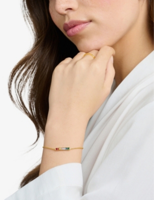 THOMAS SABO: Rainbow 18ct yellow gold-plated sterling silver, cubic zirconia and glass-ceramic bracelet