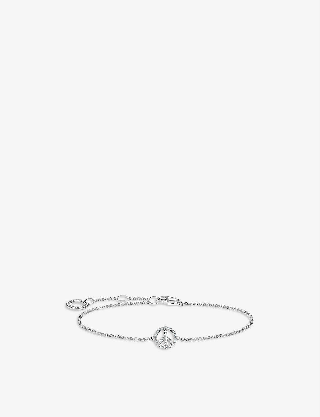 Thomas Sabo Peace Sterling-silver And Zirconia Bracelet In White