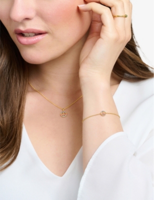 THOMAS SABO: Peace 18ct yellow gold-plated sterling-silver and gemstone bracelet