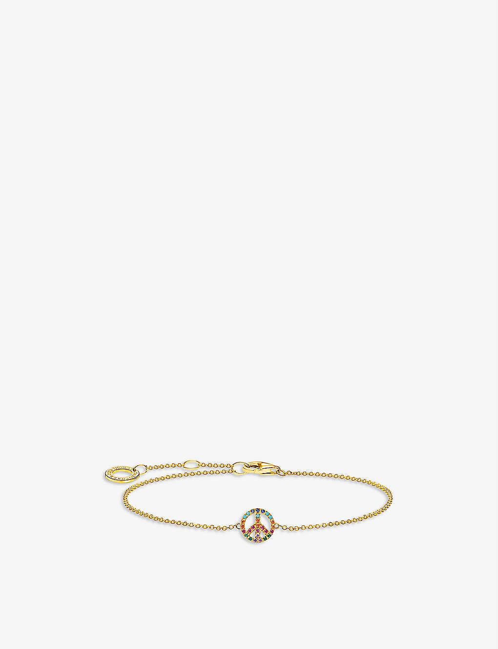 Thomas Sabo Peace 18ct Yellow Gold-plated Sterling-silver And Gemstone Bracelet In Multicoloured