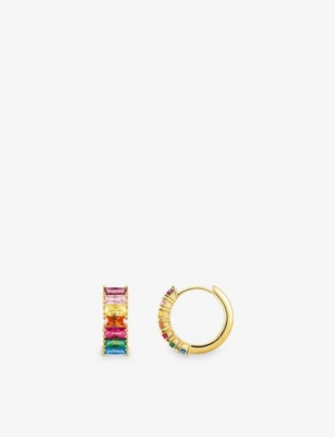 Thomas Sabo Rainbow Heritage 18ct Yellow Gold-plated 925 Sterling Silver Hoops In Multicoloured