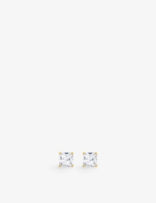 Thomas Sabo Classic Yellow Gold-plated Sterling-silver And Cubic Zirconia Stud Earrings In White
