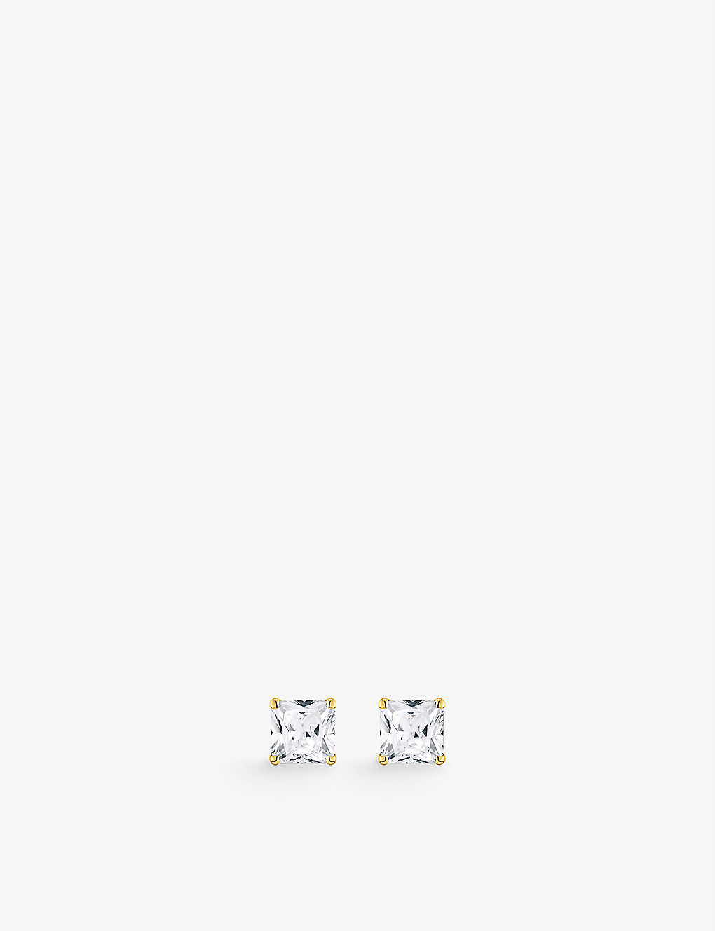 Thomas Sabo Classic Yellow Gold-plated Sterling-silver And Cubic Zirconia Stud Earrings In White