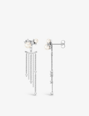 Thomas Sabo Womens  Winter Sun Rays Sterling Silver, Freshwater Pearls And Zirconia Earring In White