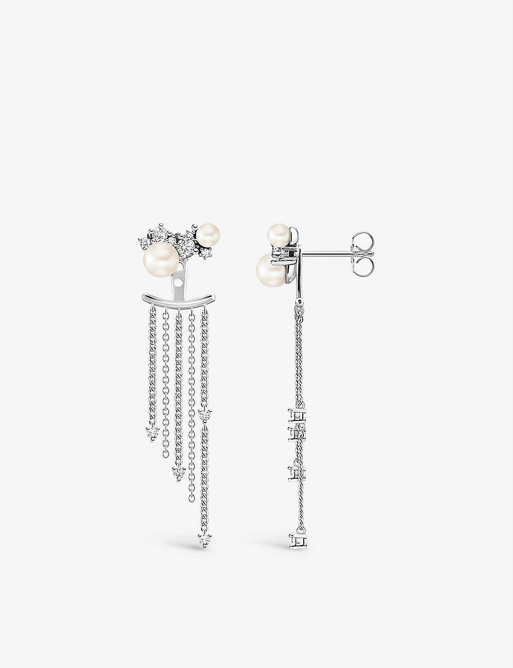 Thomas Sabo Women's White Winter Sun Rays Sterling Silver, Freshwater Pearls And Zirconia Earring