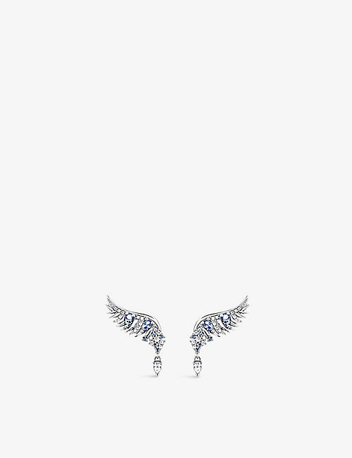 THOMAS SABO: Phoenix Wing zirconia and sterling silver earrings